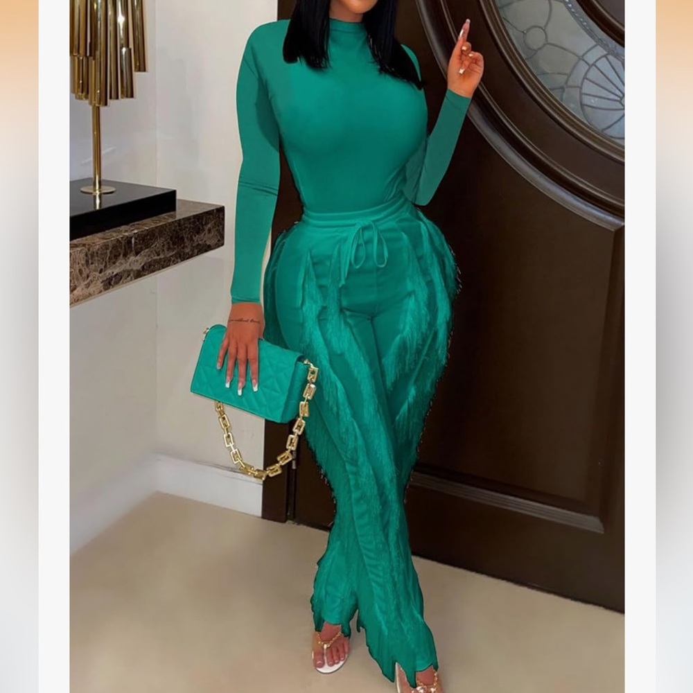 Elegant Teal Two Piece Set for Women